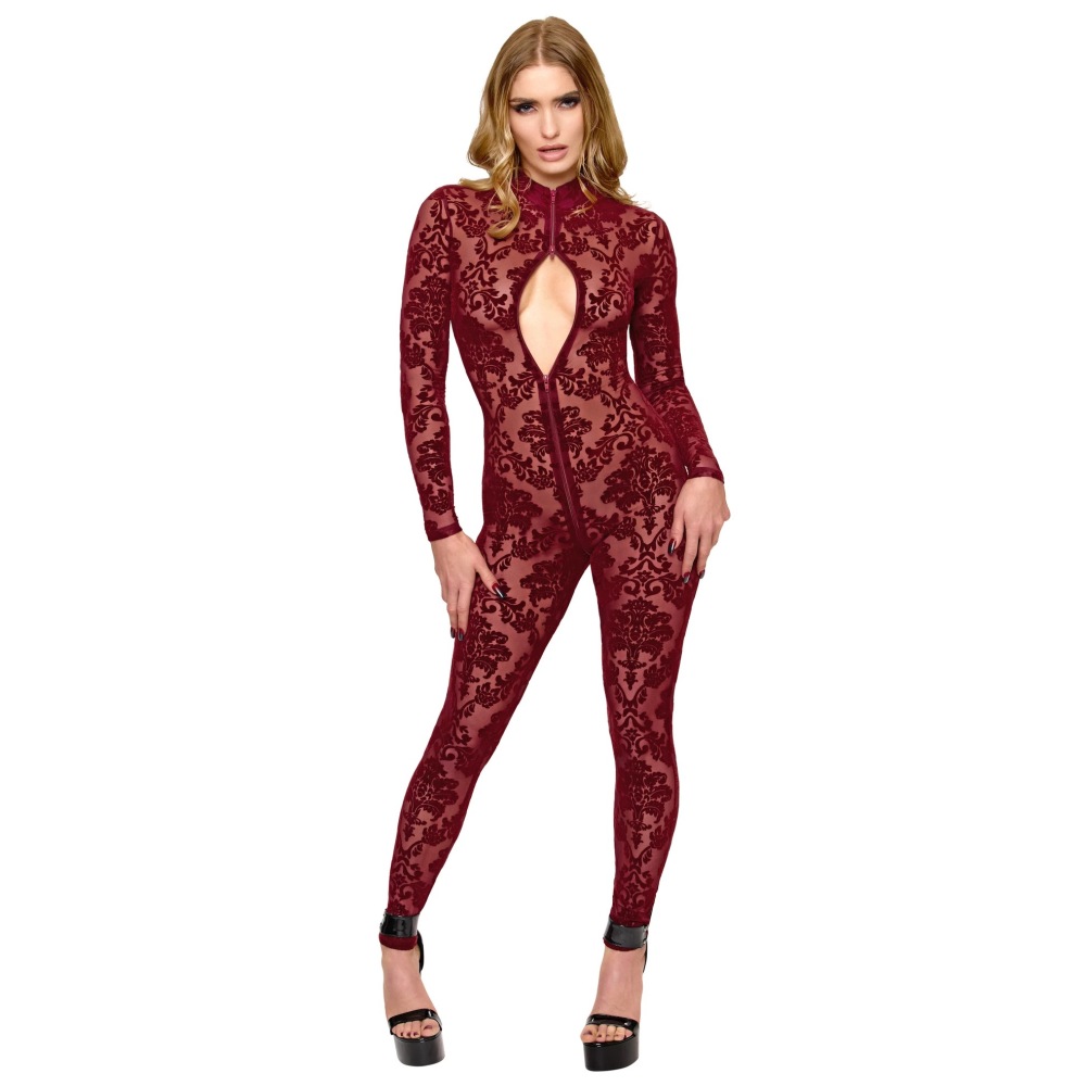 Noir Handmade - Masquerade ThreeWay Zip Catsuit - Bordeaux rood